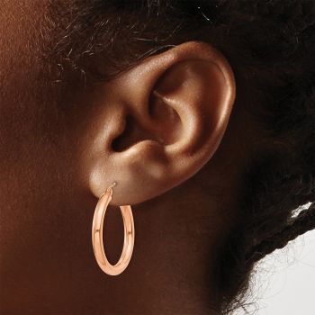 14K Rose Gold Lightweight Hoop Earrings, 1