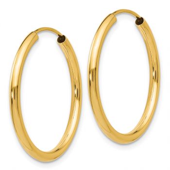 1 Inch 14K Gold Hoop Earrings (2mm Thick) 3