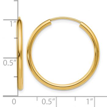 1 Inch 14K Gold Hoop Earrings (2mm Thick) 4