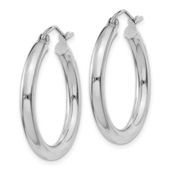 14K White Gold Hoop Earrings - 1
