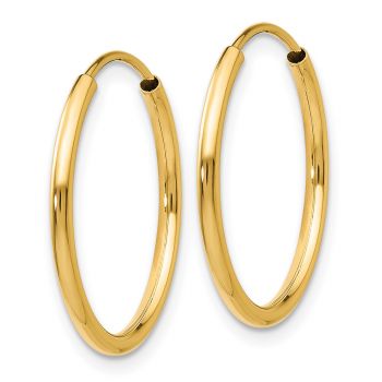 11/16 Inch 14K Gold Endless Hoop Earrings, 1.5mm Thick 2