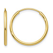 11/16 Inch 14K Gold Endless Hoop Earrings, 1.5mm Thick