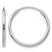 11/16" 14K White Gold Endless Hoop Earrings, 1.5mm Thick