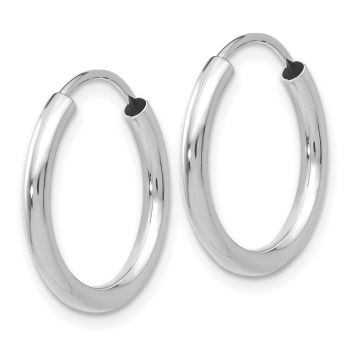 11/16 Inch 14K White Gold Endless Hoop Earrings, 2mm Thick 2