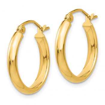11/16 Inch 14K Gold Classic Hoop Earrings, 2.75mm Thick 2