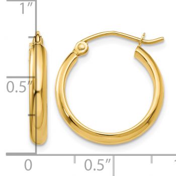 11/16 Inch 14K Gold Classic Hoop Earrings, 2.75mm Thick 3