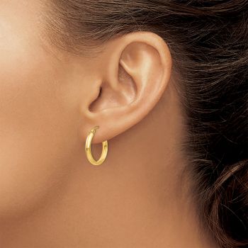 11/16 Inch 14K Gold Classic Hoop Earrings, 2.75mm Thick 4