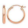 11/16" 14K Rose Gold Classic Hoop Earrings, 2.75mm Thick