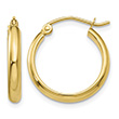 11/16 Inch 14K Gold Classic Hoop Earrings, 2.75mm Thick