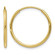 13/16" Diameter Endless Hoop Earrings in 14K Gold, 1.25mm Thick
