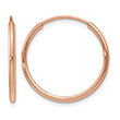 13/16" Endless Hoop Earrings in 14K Rose Gold, 1.25mm Thick