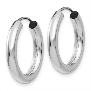 13/16 Inch Endless Hoop Earrings in 14K White Gold, 3mm Thick 2