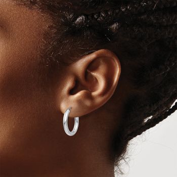 13/16 Inch Endless Hoop Earrings in 14K White Gold, 3mm Thick 4