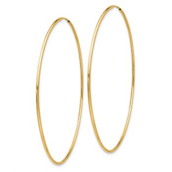 Extra Large 2 1/2 Inch Endless Hoop Earrings in 14K Gold, 1.25mm Thick 2
