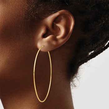 Extra Large 2 1/2 Inch Endless Hoop Earrings in 14K Gold, 1.25mm Thick 4
