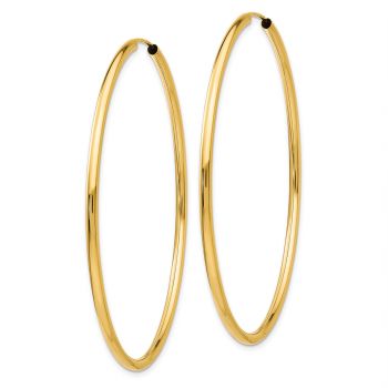 2 1/8 Inch 14K Gold Hoop Earrings (2mm Thick) 3