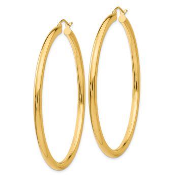 2 1/8 Inch 14K Gold Hoop Earrings, 3mm Thick 3