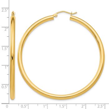 2 1/8 Inch 14K Gold Hoop Earrings, 3mm Thick 4
