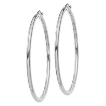 Extra Large 2 3/8 Inch Classic Hoop Earrings in 14K White Gold, 2.5mm Thick 2