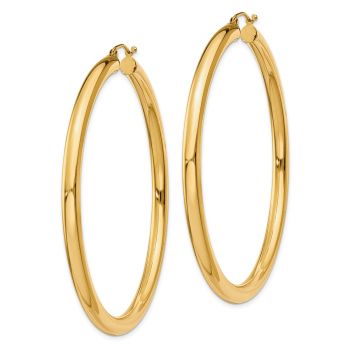 Large 2 3/8 Inch 14K Gold Hoop Earrings (4mm Thick) 3