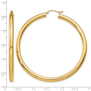 Large 2 3/8 Inch 14K Gold Hoop Earrings (4mm Thick) 4
