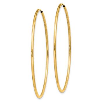 2 Inch Endless Hoop Earrings in 14K Gold, 1.5mm Thick 2