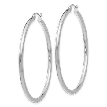 2 Inch 14K White Gold Hoop Earrings, 2.5mm Thick 2