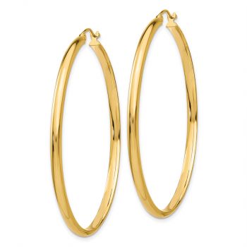 2 Inch 14K Gold Traditional Hoop Earrings, 2.75mm Thick 2