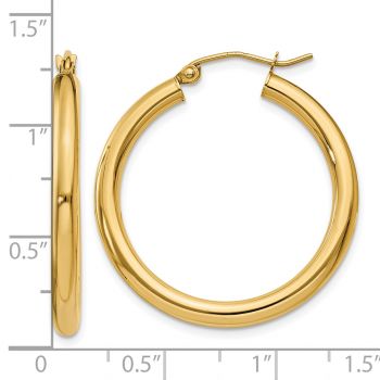 18K Gold 1-Inch Italian Hoop Earrings 3