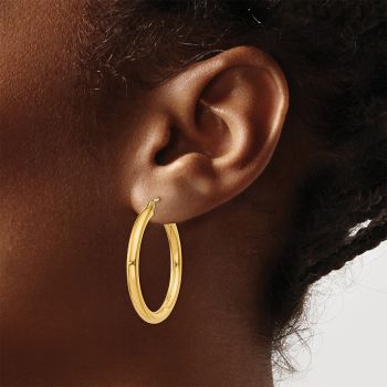18K Gold 1-Inch Italian Hoop Earrings 4