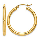 18K Gold 1-Inch Italian Hoop Earrings