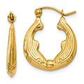 3/4" 14K Gold Dolphin Hoop Earrings