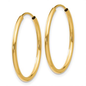 3/4 Inch Endless Hoop Earrings in 14K Gold, 1.5mm Thick 2