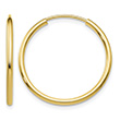 3/4 Inch Endless Hoop Earrings in 14K Gold, 1.5mm Thick