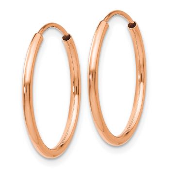 3/4 Inch Endless Hoop Earrings in 14K Rose Gold, 1.5mm Thick 2