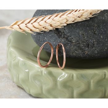 3/4 Inch Endless Hoop Earrings in 14K Rose Gold, 1.5mm Thick 4