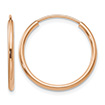 3/4 Inch Endless Hoop Earrings in 14K Rose Gold, 1.5mm Thick
