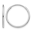 3/4" 14K White Gold Endless Hoop Earrings, 1.25mm Thick