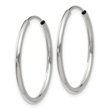 3/4 Inch Endless Hoop Earrings in 14K White Gold, 1.5mm Thick 2