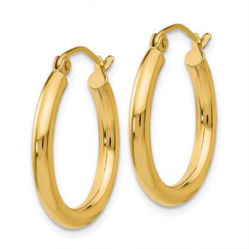 3/4 Inch Hinged Hoop Earrings in 14K Gold, 2.5mm Thick 2