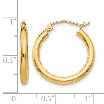 3/4 Inch Hinged Hoop Earrings in 14K Gold, 2.5mm Thick 3
