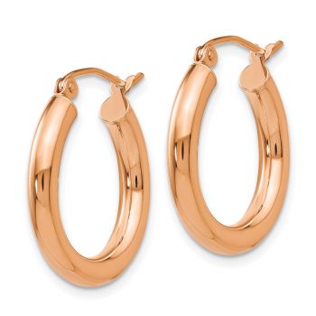 14K Rose Gold Lightweight Hoop Earrings, 3/4