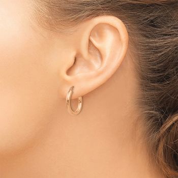 14K Rose Gold Lightweight Hoop Earrings, 3/4