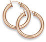 14K Rose Gold Lightweight Hoop Earrings, 3/4" Diameter, 3mm Thickness