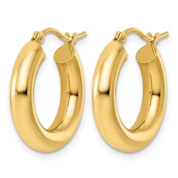 3/4 Inch Hinged Hoop Earrings in 14K Gold, 4mm Thick 2