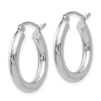 14K White Gold Hoop Earrings - 3/4