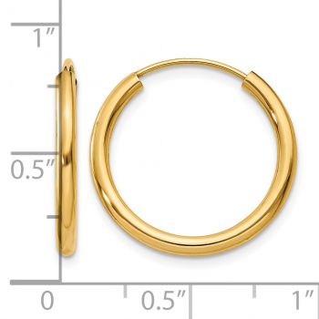 14K Gold Hoop Earrings 3/8
