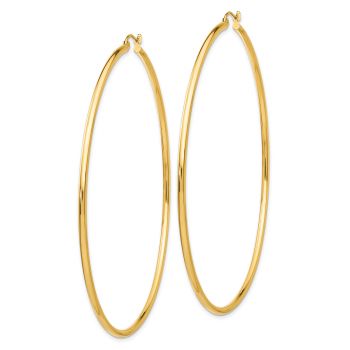 Extra Large 3 Inch 14K Gold Lightweight Hoop Earrings, 2mm Thick 2