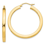 1 3/8" Square-Edge Hoop Earrings in 14K Gold