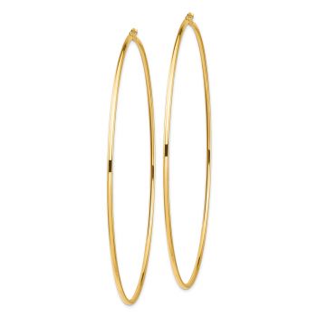 XXXL 4 Inch 14K Gold Lightweight Hoop Earrings, 2mm Thick 2